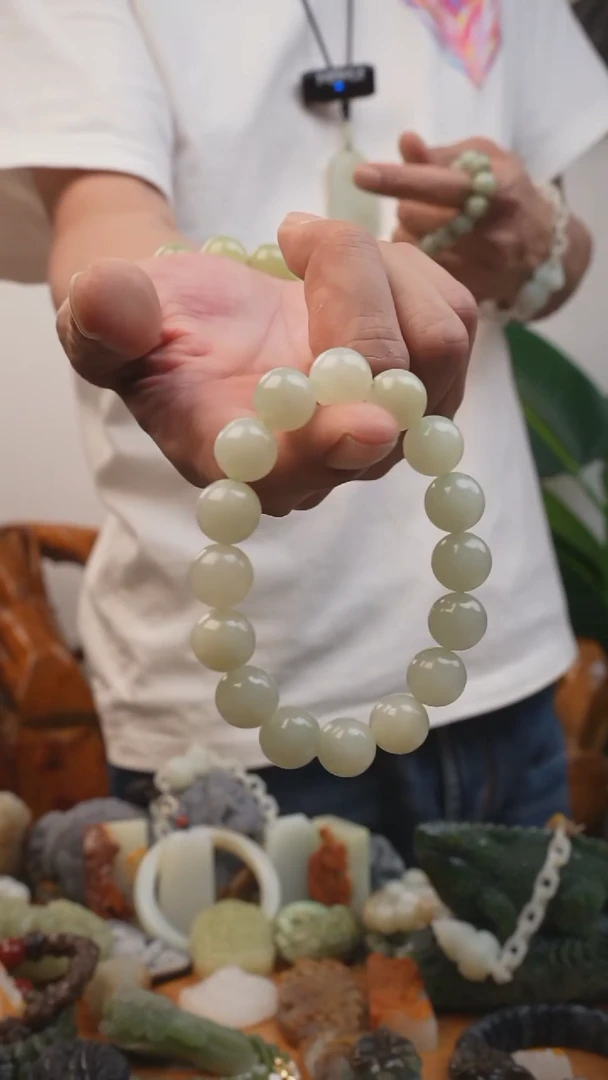手链未镶嵌和田玉白玉手串
