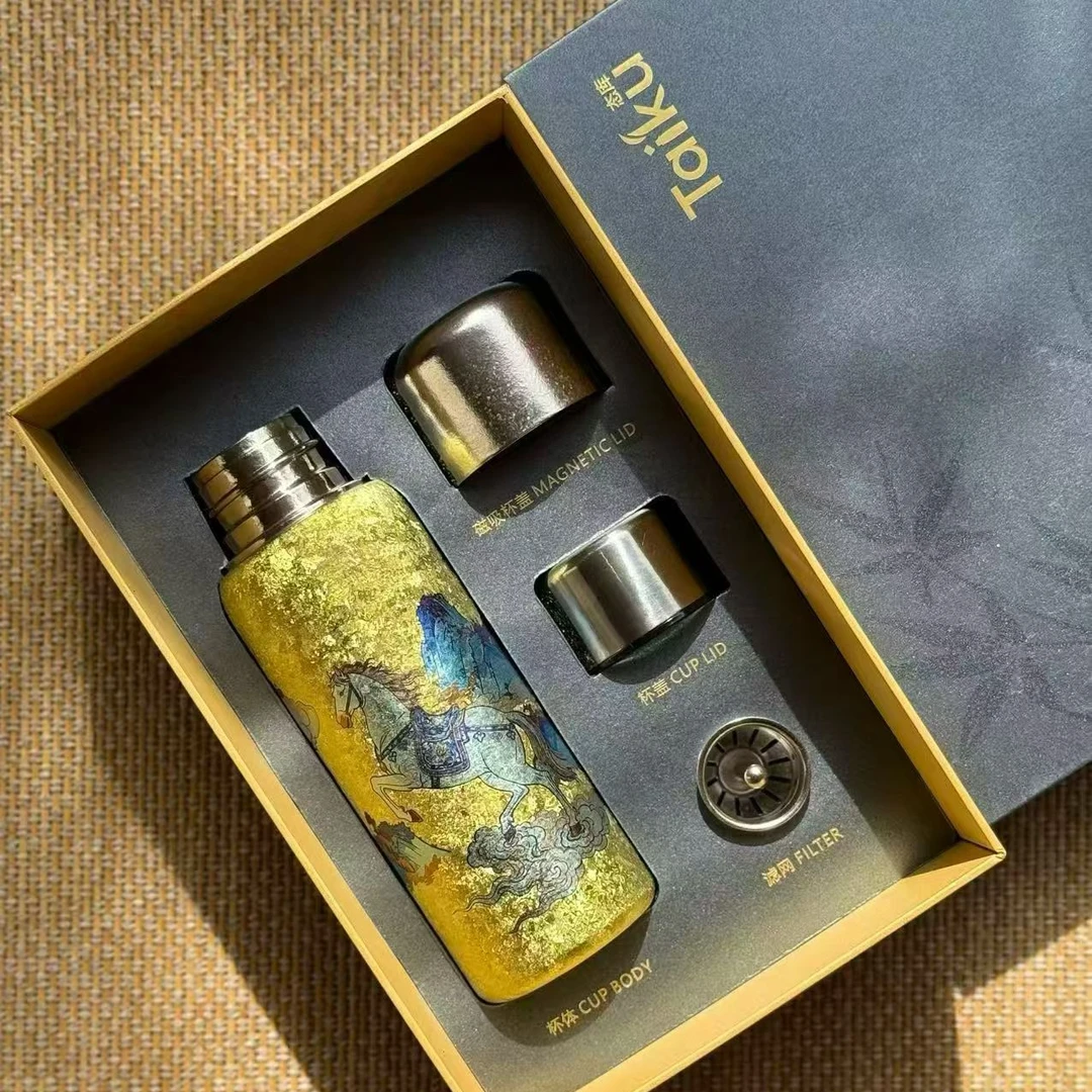 【态库】马年限定款420ml-天马凌空纯钛彩钛焖茶杯保温杯钛杯