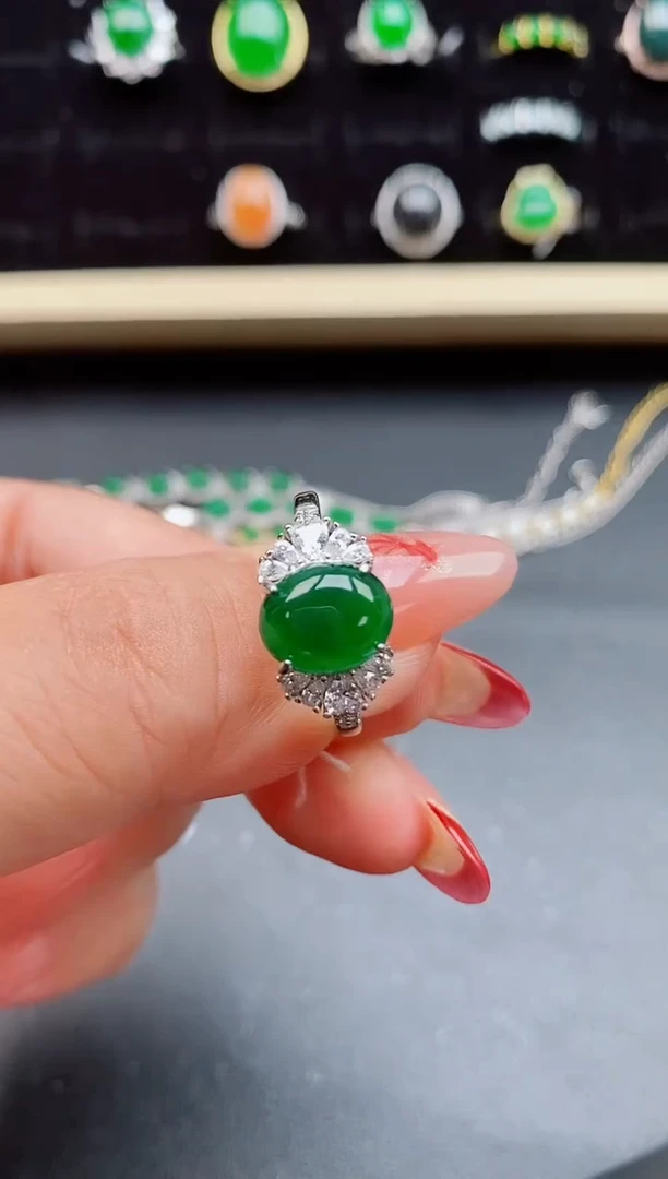 【闪购商品】翡翠戒指银S925镶嵌5085050