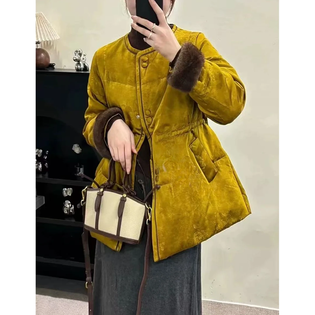 Q2420【特价-占单者限购】新中式国风流行款冬季的专属羽绒服32182