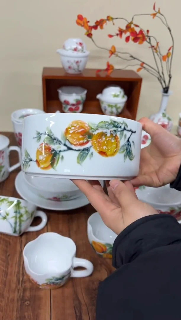 景德镇手绘釉中彩（食品级）果篮