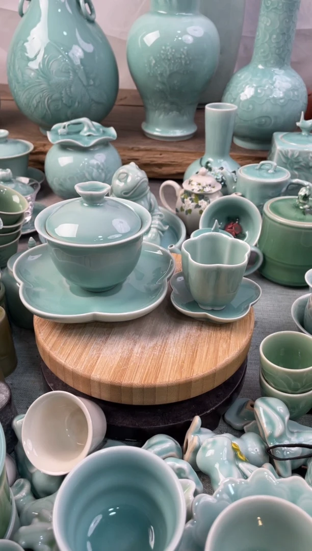 【闪购商品】1盖碗1套杯 福利款 慧仙青瓷 瓷器