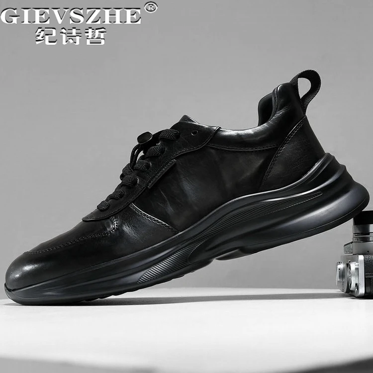 纪诗哲男鞋轻便透气潮流运动鞋男款时尚简约跑步鞋厚底轻奢休闲鞋