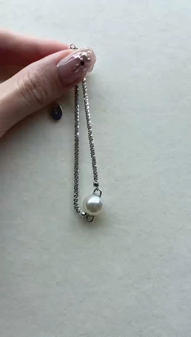 银S925镶嵌海水珍珠手链45