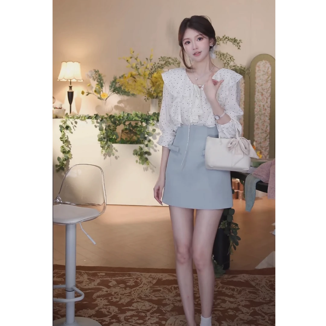 【芝士Cheese】心动讯号 韩版休闲早春设计感精致口袋设计半身裙