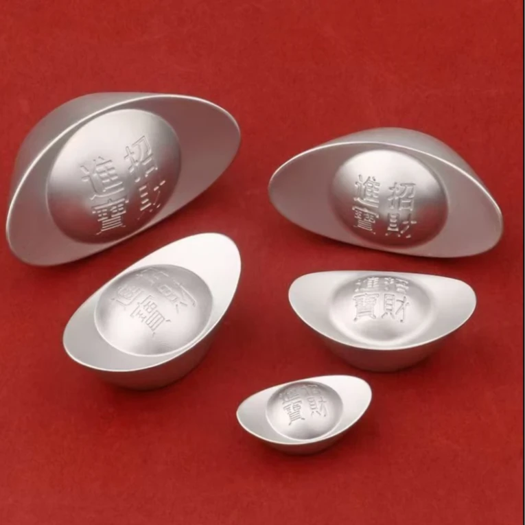 白银库9999大元宝高端大气适用于客厅玄关等精美摆件