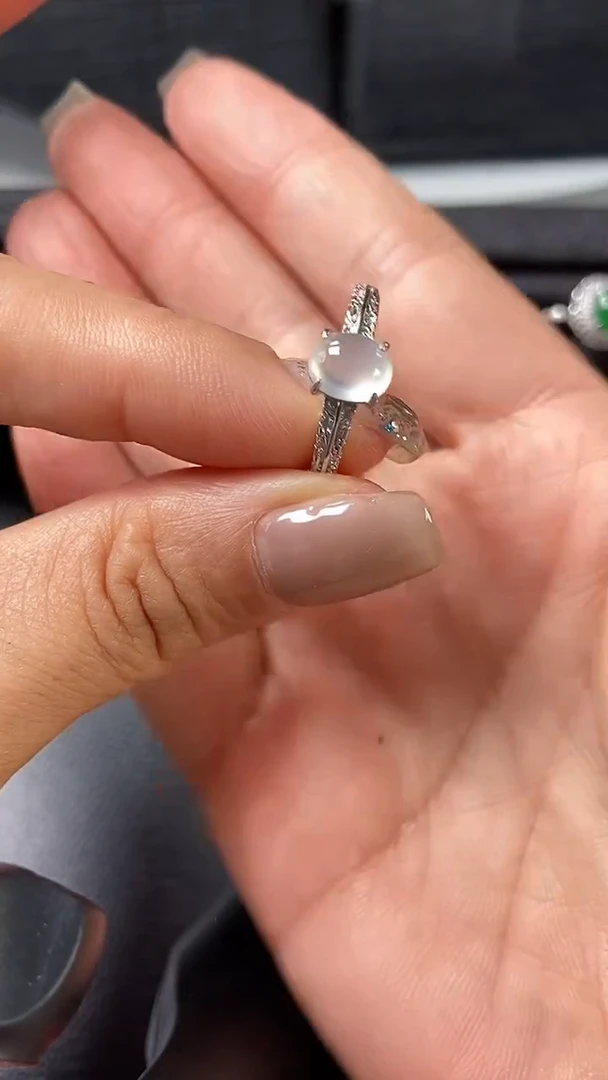 银S925镶嵌戒指翡翠7291