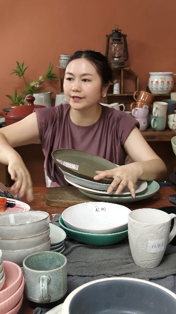 陶瓷A018陶瓷盘子4件套微瑕