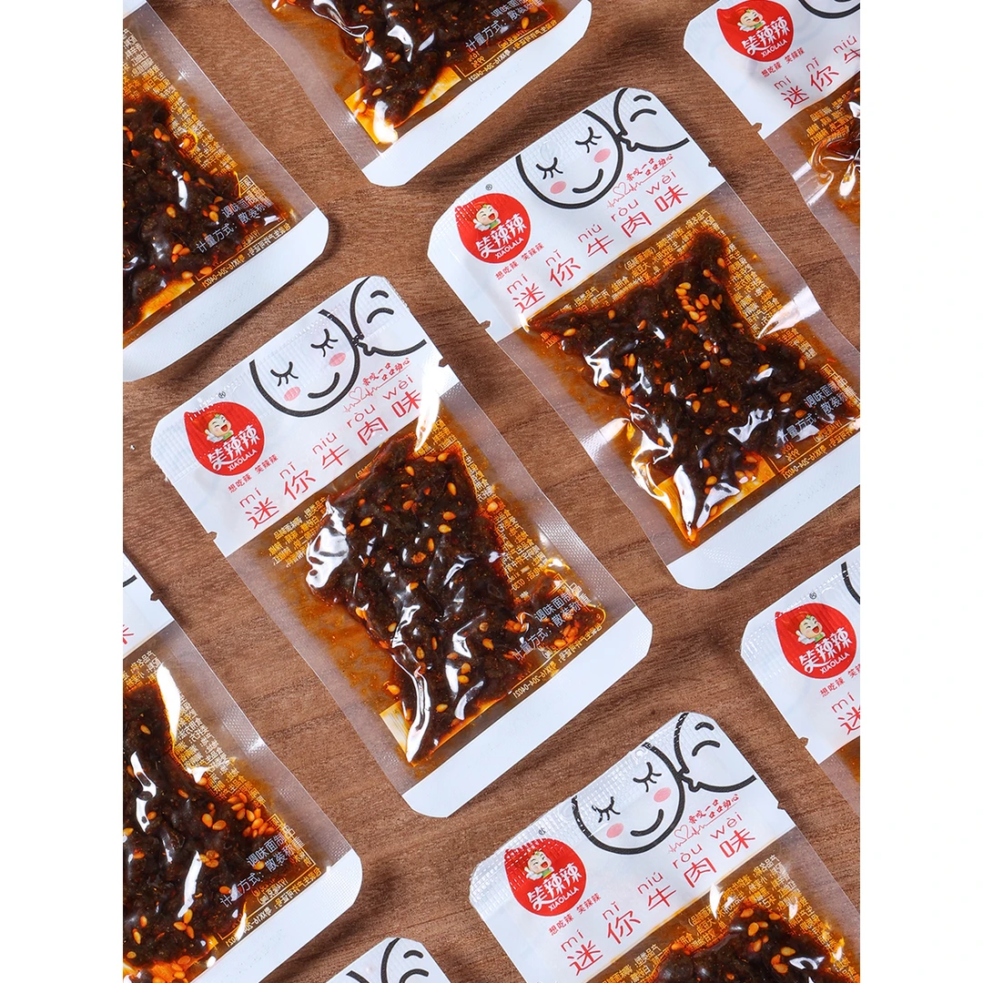 笑辣辣迷你牛肉味香辣有嚼劲童年解馋即食吃货美味辣条网红零食