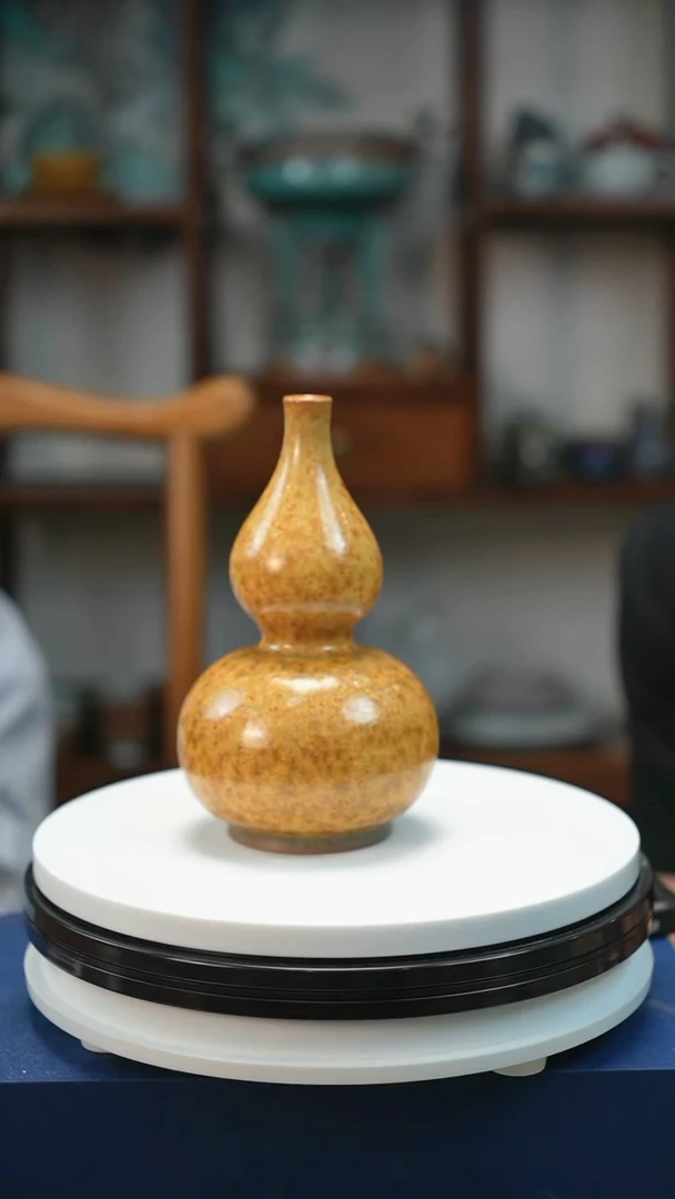 钧瓷黄金釉葫芦花瓶