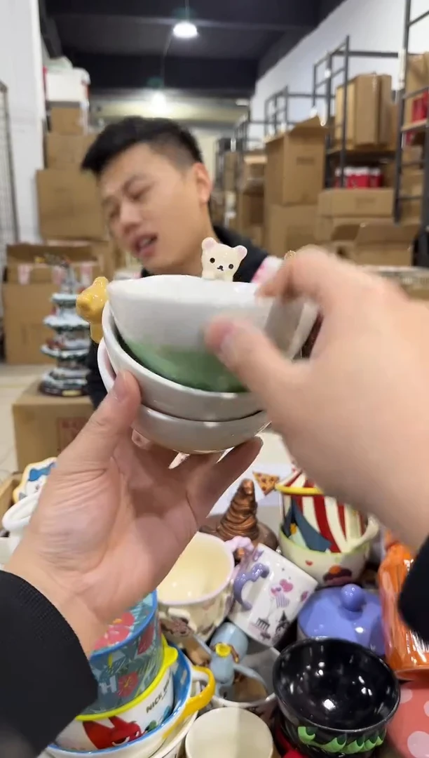 瓷片轻松熊公仔碗3件套 瑕疵不退换