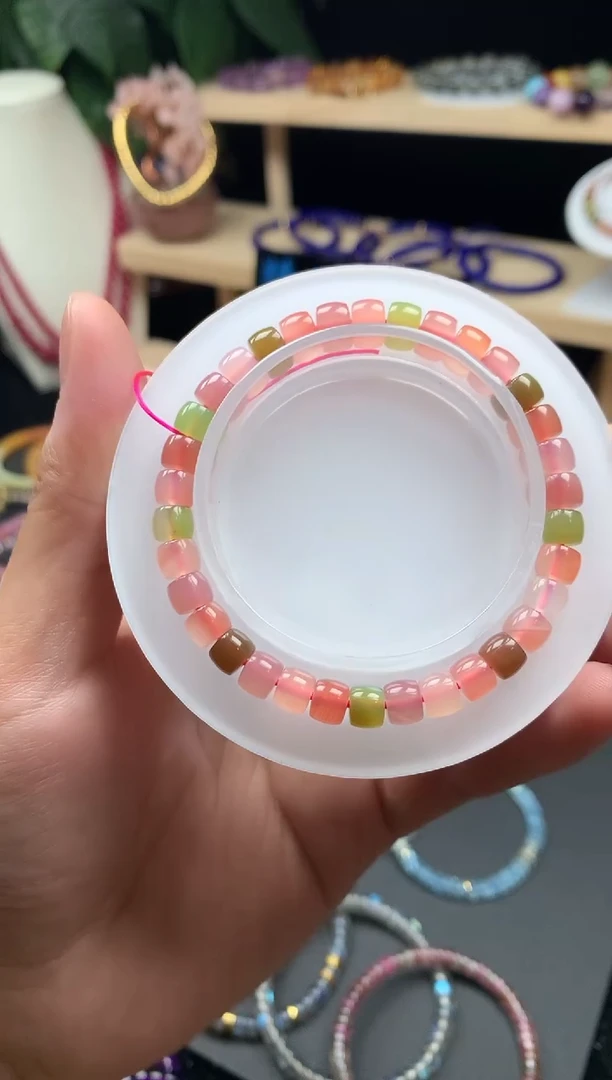 玛瑙/玉髓手链未镶嵌盐源糖果直切手串6m