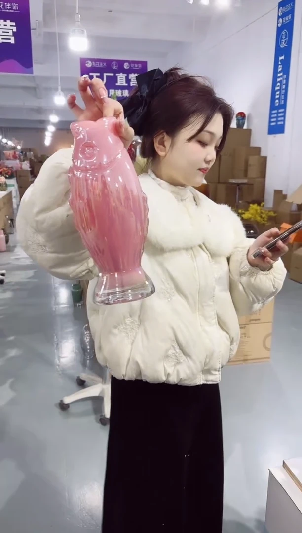 【闪购商品】无铅玻璃私花主义花瓶微瑕-BBDE