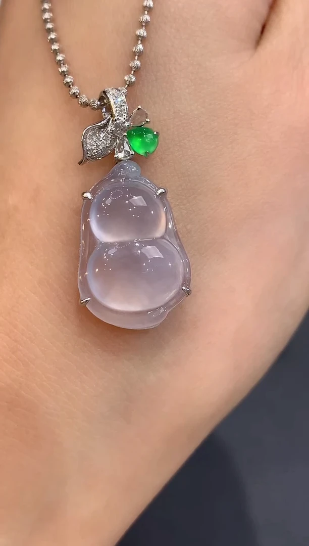 吊坠(不含链)18K金镶嵌翡翠a110