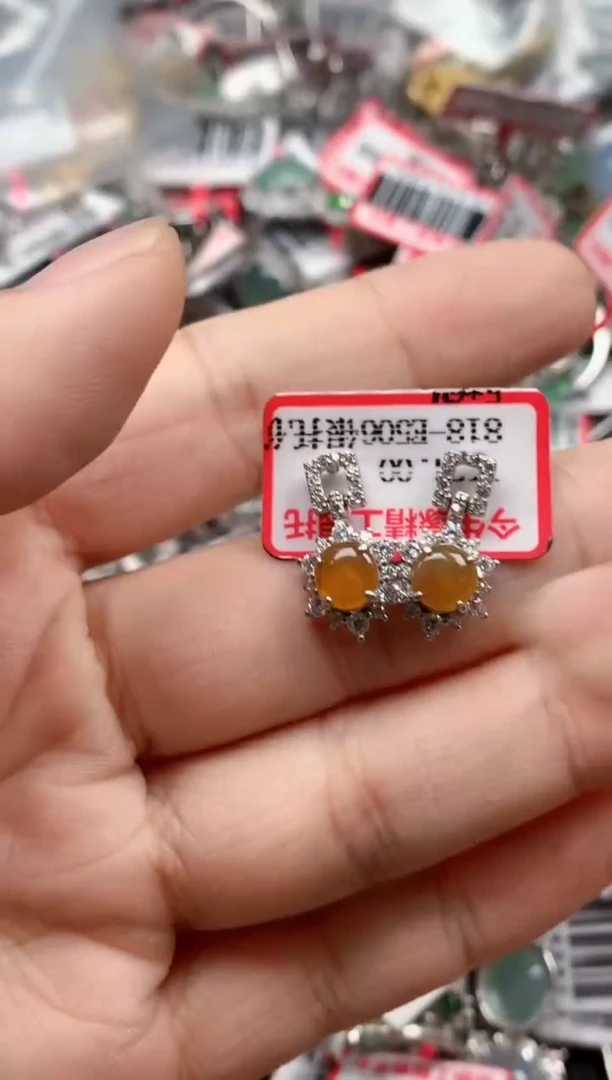银S925镶嵌戒指翡翠天然A货缅甸翡翠