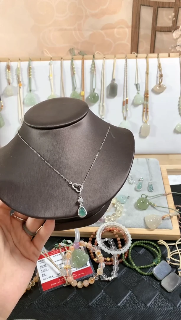 翡翠银S925镶嵌颈饰-***i吊坠4