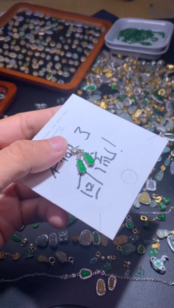吊坠(不含链)银S925镶嵌翡翠冰***冰1