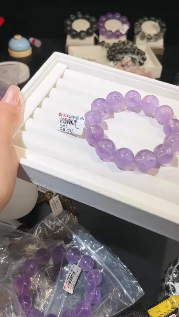 水晶手链未镶嵌多样性发一紫水17mm