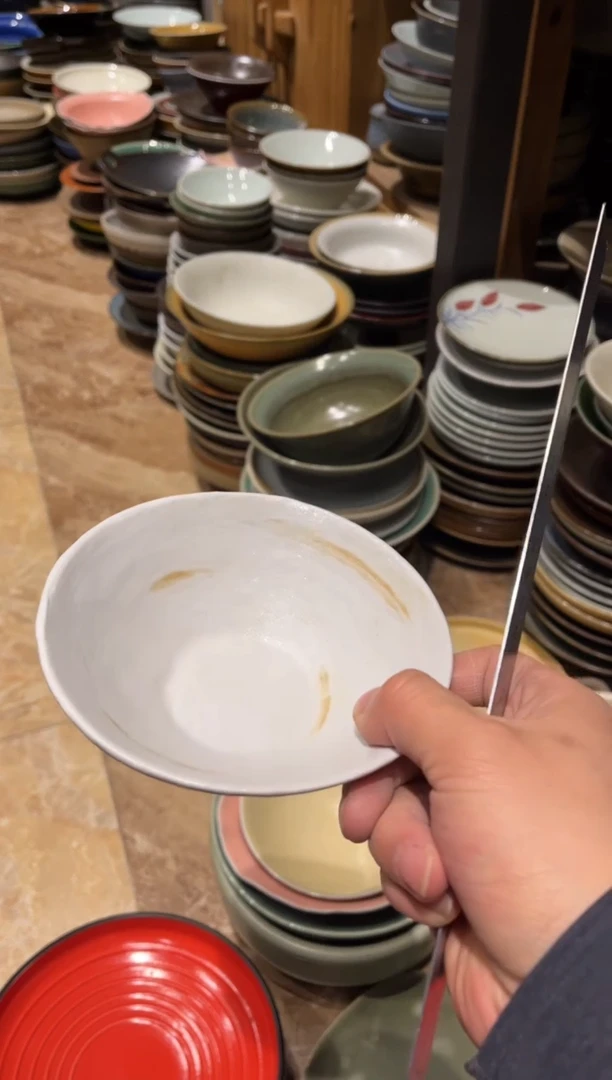 【闪购商品】瓷片316粉引手工斗笠饭碗1个