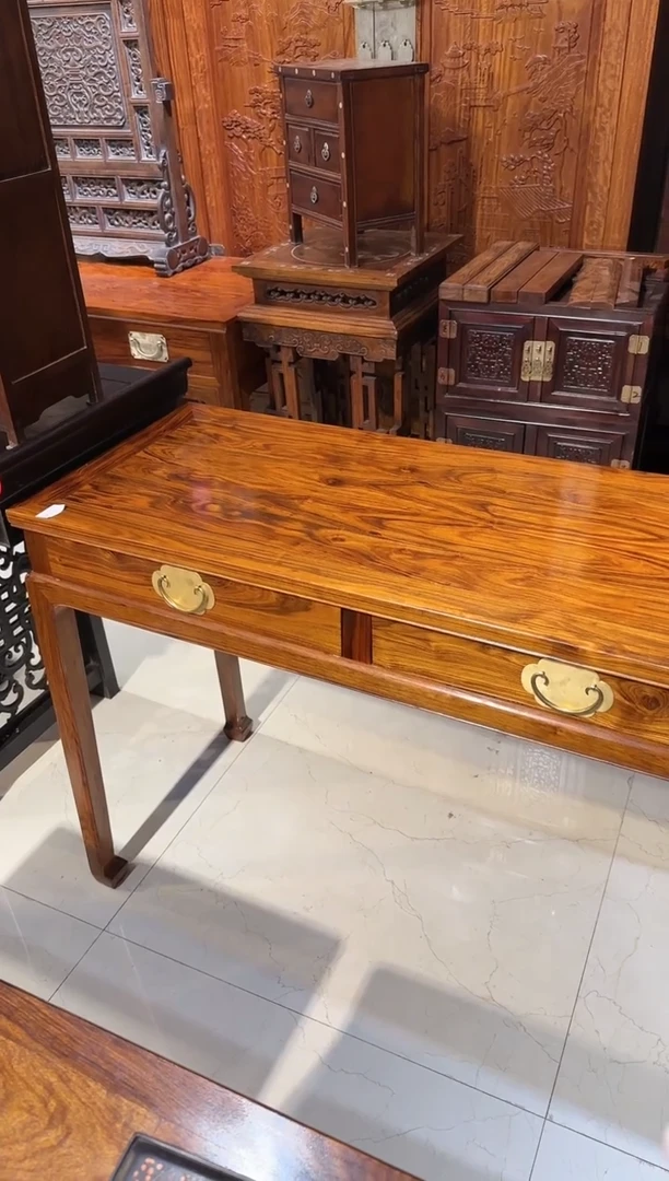 【闪购商品】木木艺黄花梨花纹书桌3600.888