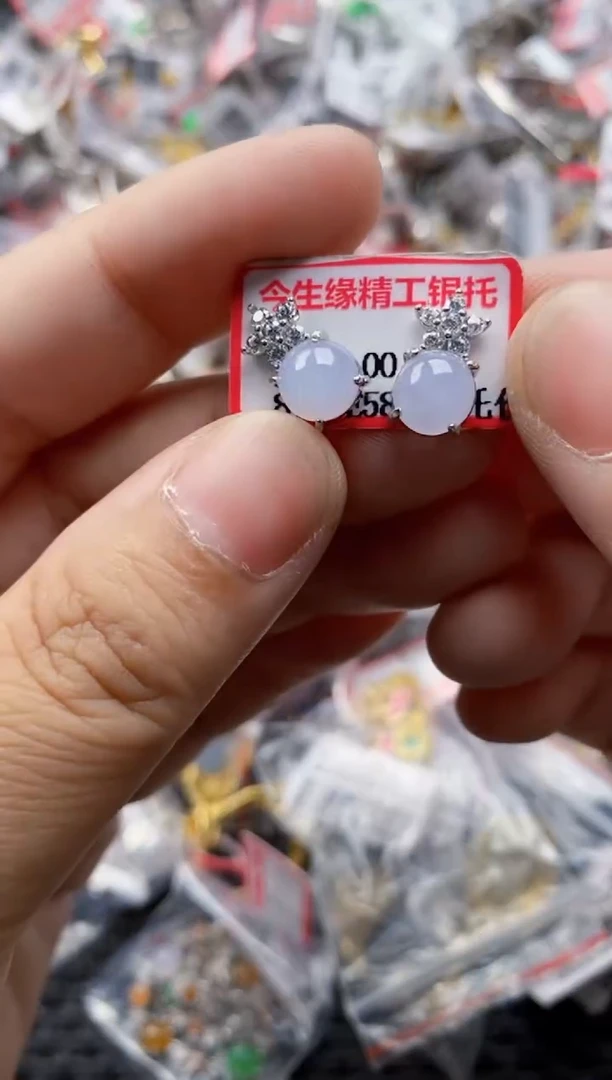 翡翠戒指银S925镶嵌5555     1
