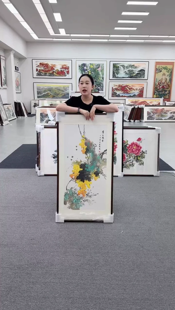 国画手绘 竖幅 玄关 金玉满堂 125*65