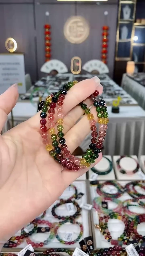 收藏级老矿碧玺三圈手串5mm+未镶嵌碧玺hon多样性发货一条