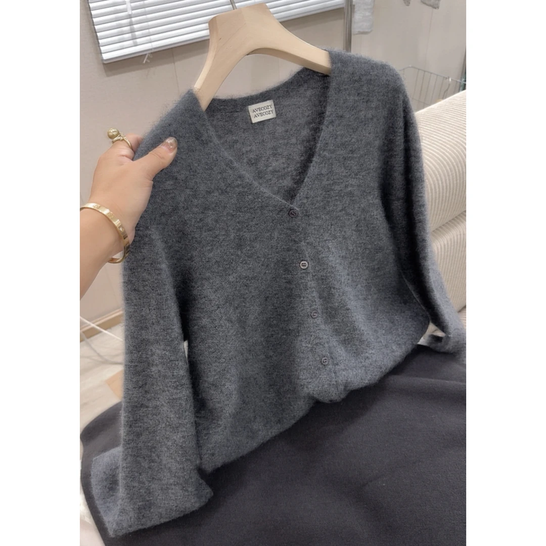 3416【一线成衣V领简约开衫】巨百搭秋季新款女士上衣