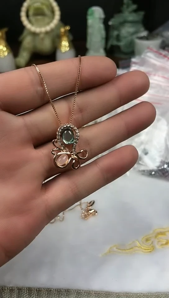 钛钢天然锆石项链项链