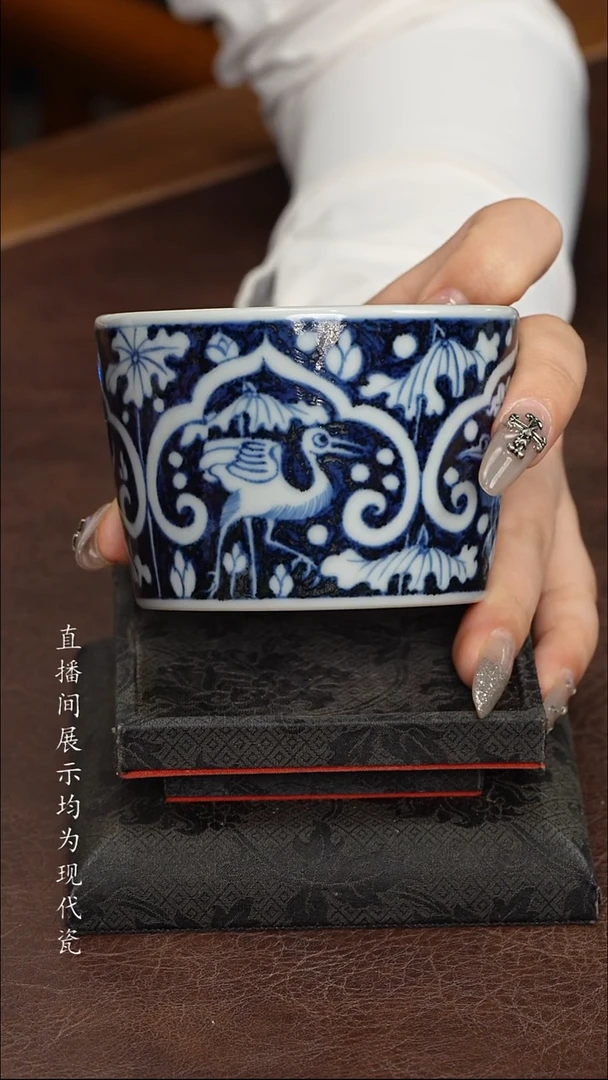 素月明河一鹭科连直口杯