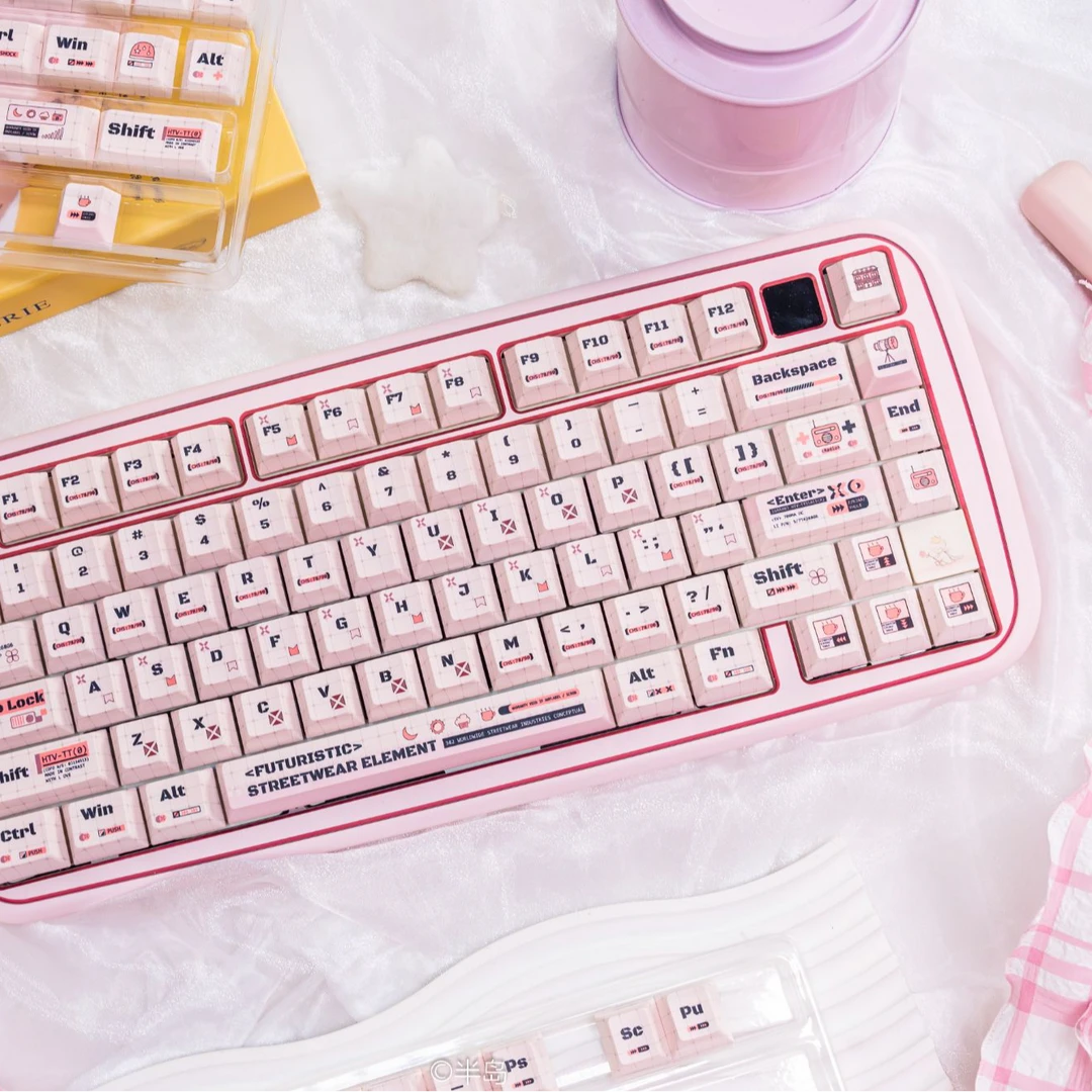 URE原厂萌系码农机械键盘键帽PBT热升华原厂高度适配61/65/75/87