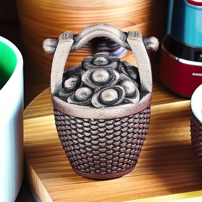 足银银制品 【如意】足银999一桶金古法个性雕刻錾刻纯手工空心吊坠