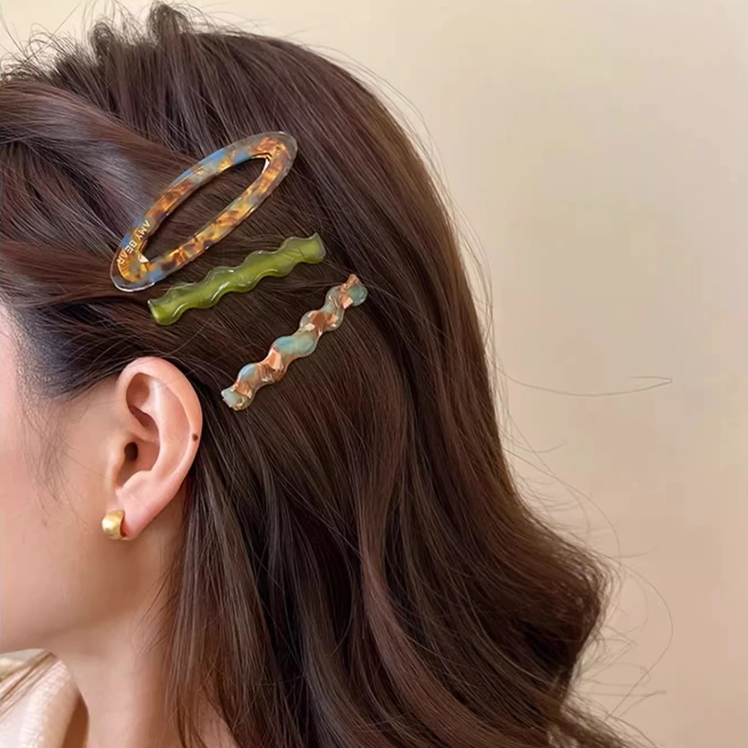 3件套洋气醋酸发夹边夹刘海夹女发卡新款ins前额bb夹头饰夹头发