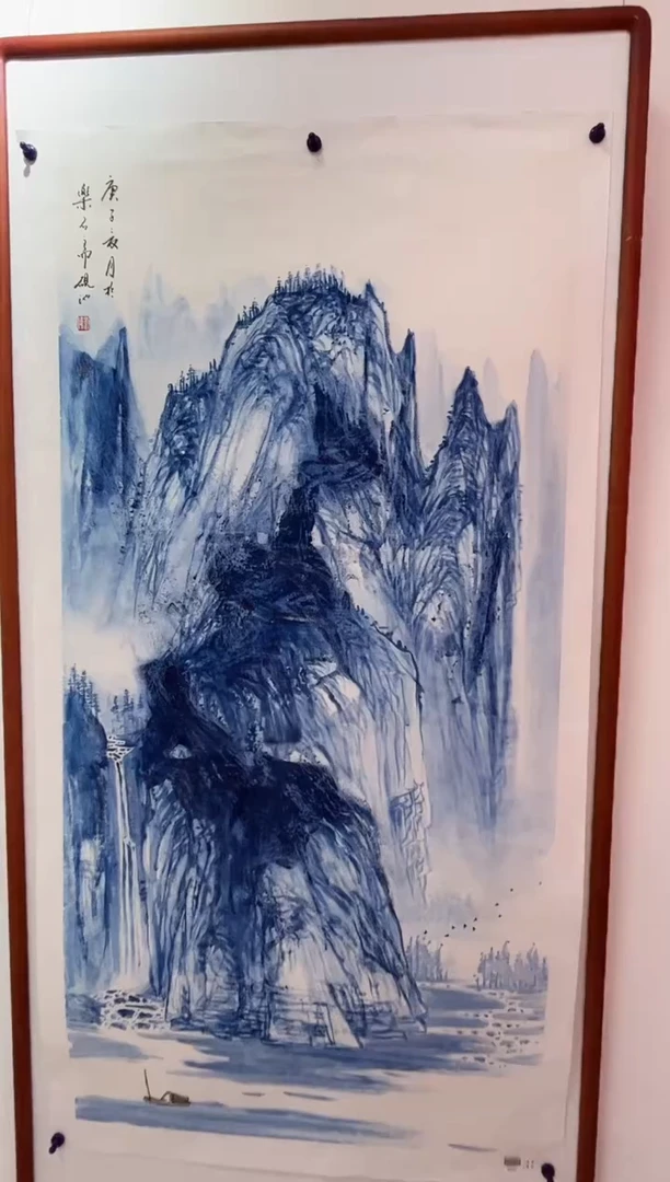 国画刘伟-8平尺-山水-金袍