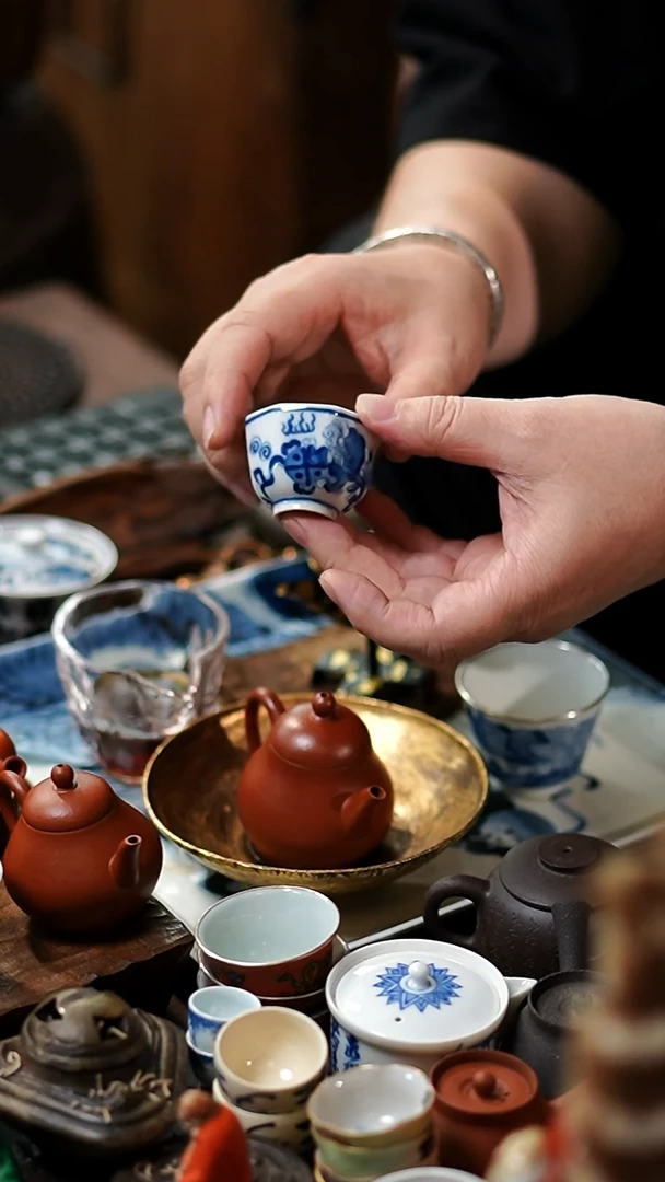 闪购6号 35CC 青花杯功夫茶道具