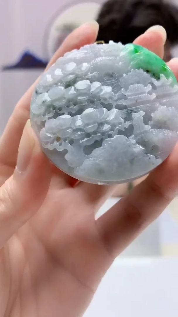 【闪购商品】定制翡翠未镶嵌4688zm-毛货挂件122山水