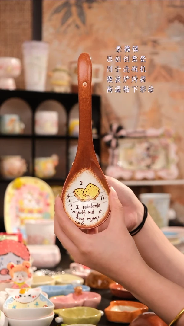 摆件景德镇手工手绘设计师款