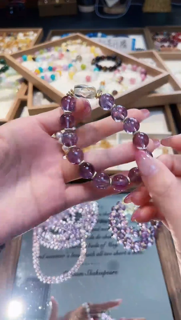 未镶嵌手串水晶紫定行/多样性发一