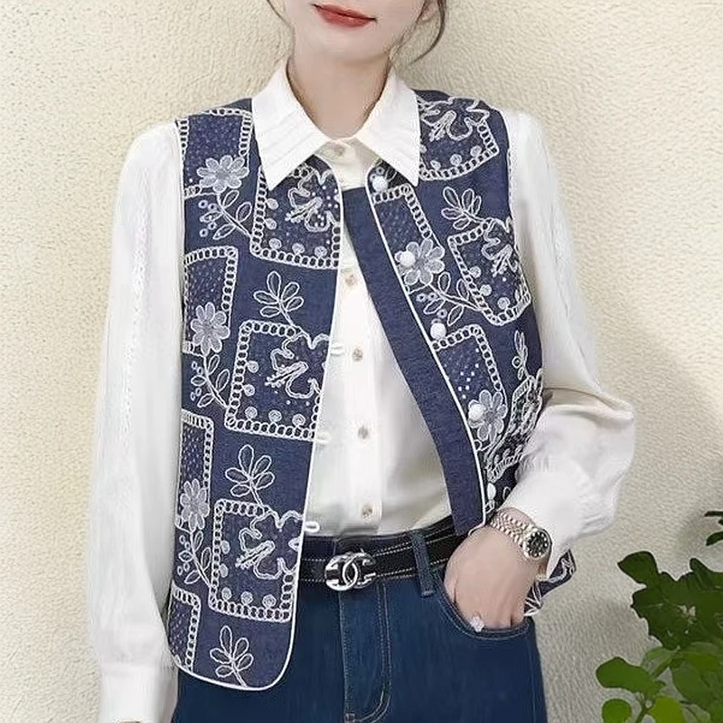 新中式国风女装薄款马夹无袖圆领春夏百搭时尚文艺复古马甲女上衣