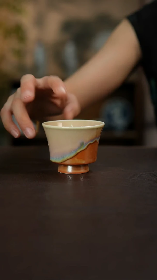 杯景德镇陶瓷杯碗柴烧多人