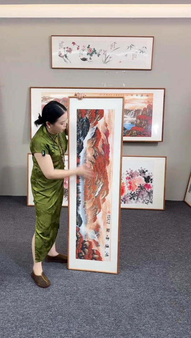 国画鸿运当头155*45手绘作品