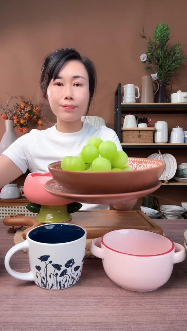 陶瓷8英寸浮雕碗盘微瑕