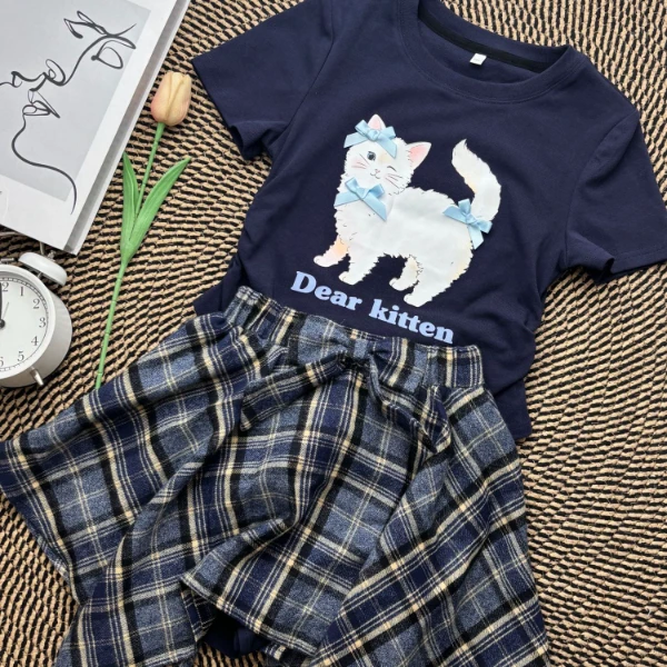 【亲子装-两件套】爱依服2025女童新款夏季洋气时尚休闲上下套裤