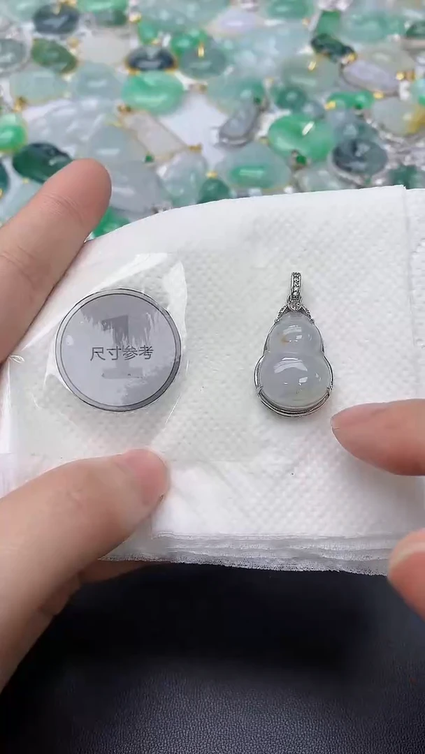颈饰银S925镶嵌翡翠天然缅甸A货百元以上9元证书费自理