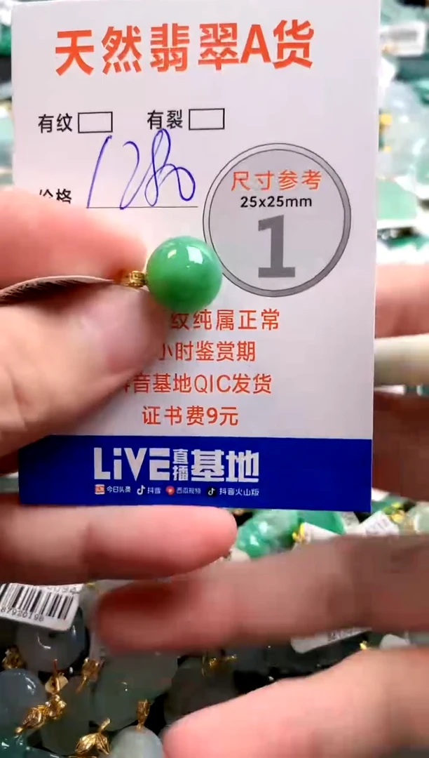 颈饰18K金镶嵌翡翠0869884341