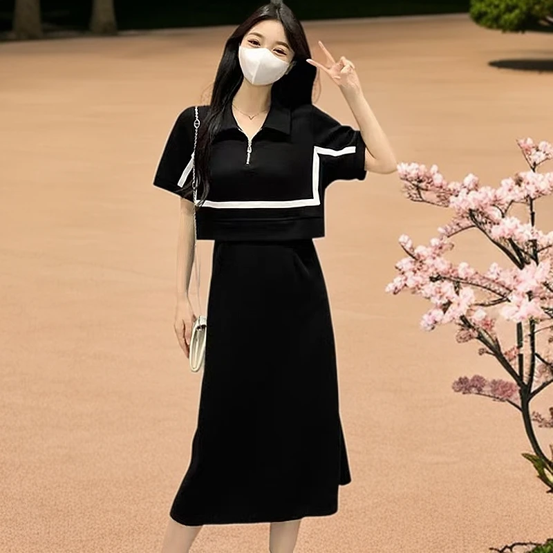 美美家假两件时尚显瘦夏季连衣裙