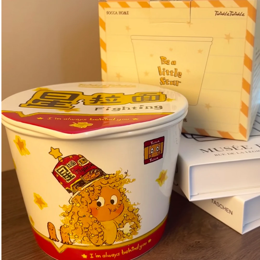 TOTYE·星星人正品·星拉面泡面桶碗 带盖家用陶瓷网红款-直播限定