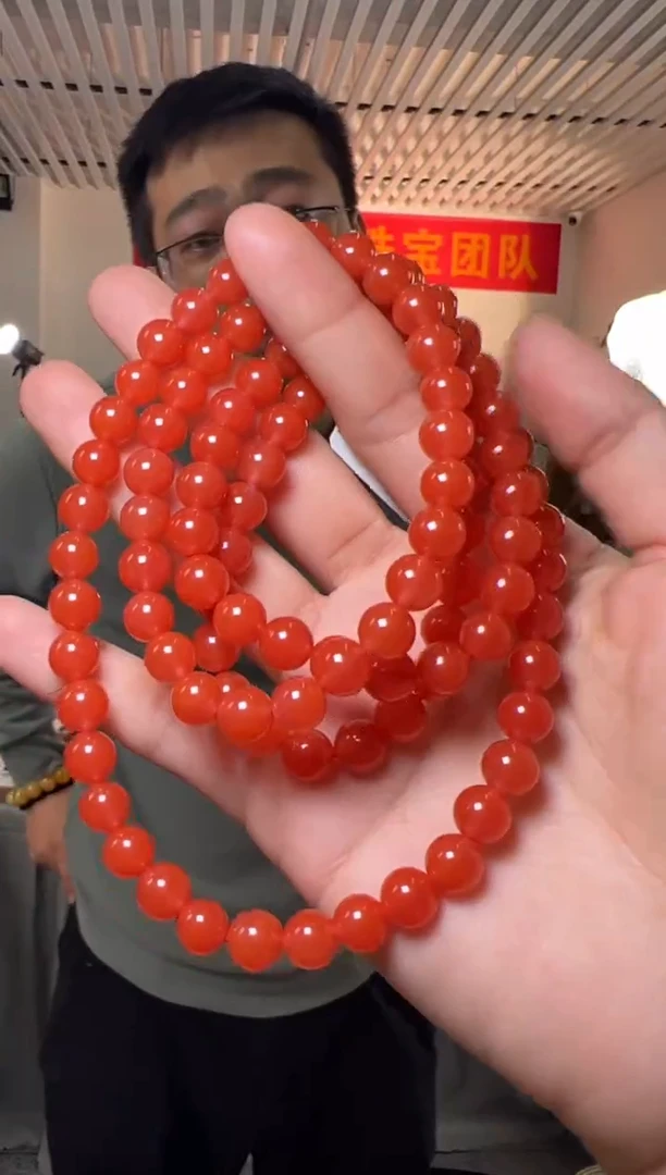 【闪购商品】南红玛瑙手串未镶嵌约7mm+保山满色满肉南红圆珠