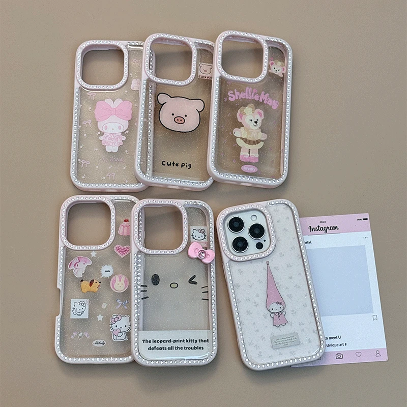 双面点钻卡通合集适用iPhone16promax苹果13手机壳14小众15高级16