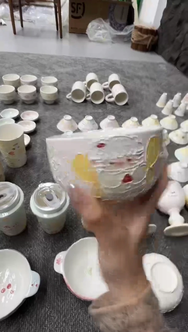 立体釉米饭碗可爱